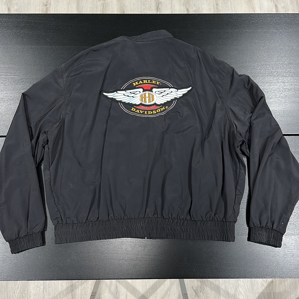 Harley-Davidson Vintage Zip Nylon Windbreaker Jacket - 3XL - Picture 2 of 9